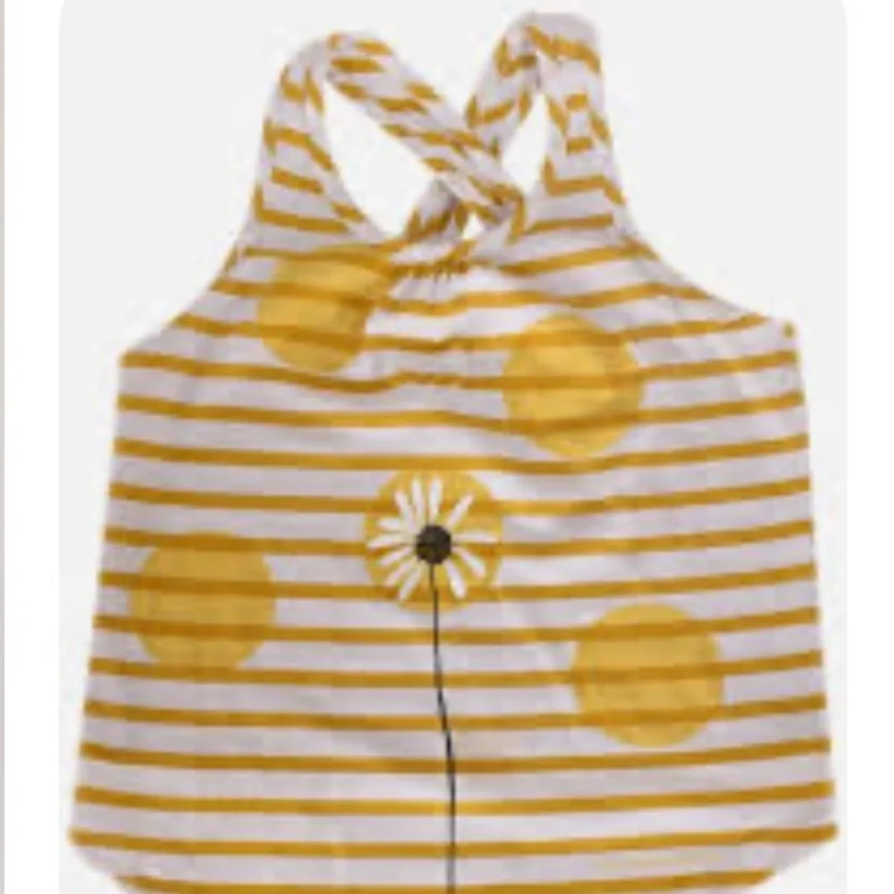 Girls Burberry Yellow and White Striped Kids Tank Top